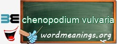 WordMeaning blackboard for chenopodium vulvaria